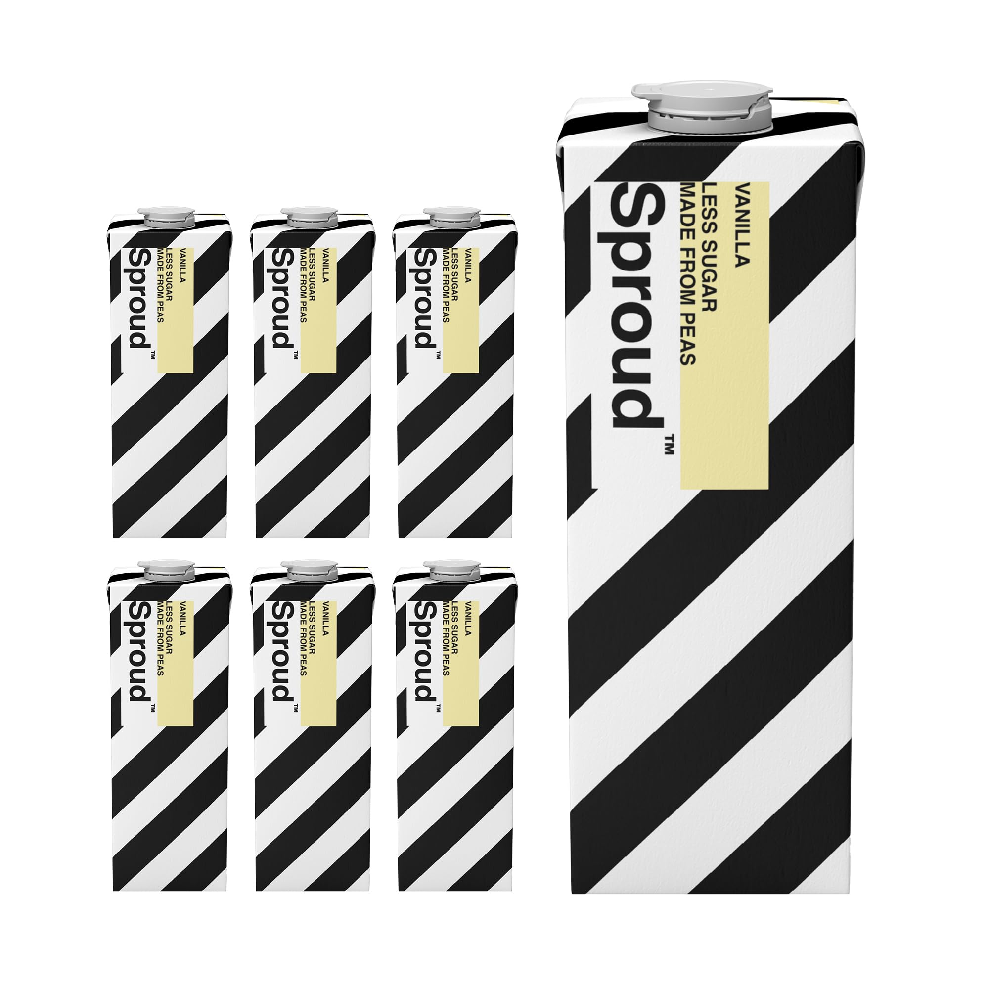 SPROUD Vegan Pea Protein Milk, Vanilla Flavour, Pack of 6 (6 x 1000 ml)