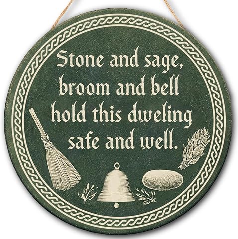 Halloween Decorations Wooden Sign for Home, Witchy House Blessing Sign