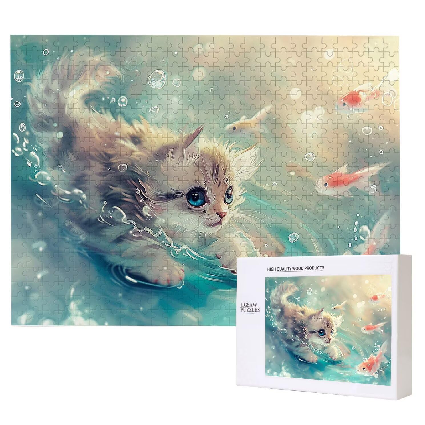 Jigsaw Puzzle, 6000 Pezzi Puzzle Classici, Pesce Puzzle Rilassamento Intelligence, Mpossibile Difficile Puzzles impegnativo per adulti Puzzles per Gioco Familiare, Regalo per Amore Amico Gatto K0F-888