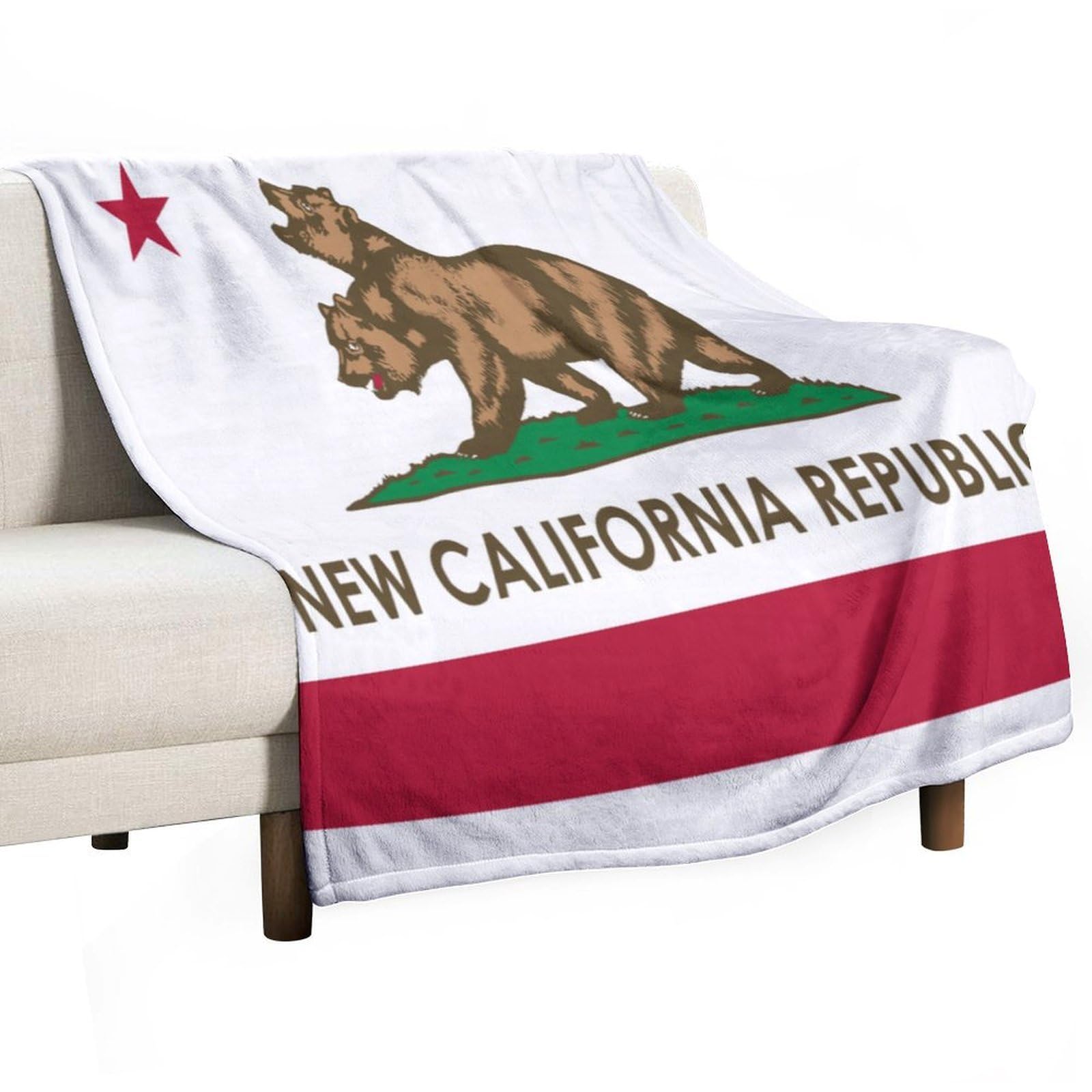 Cgsbngha Style Flag Of New California Republic Flannel Fleece Blanket Lightweight Soft Throw Blankets For Sofa Couch Bed Chair