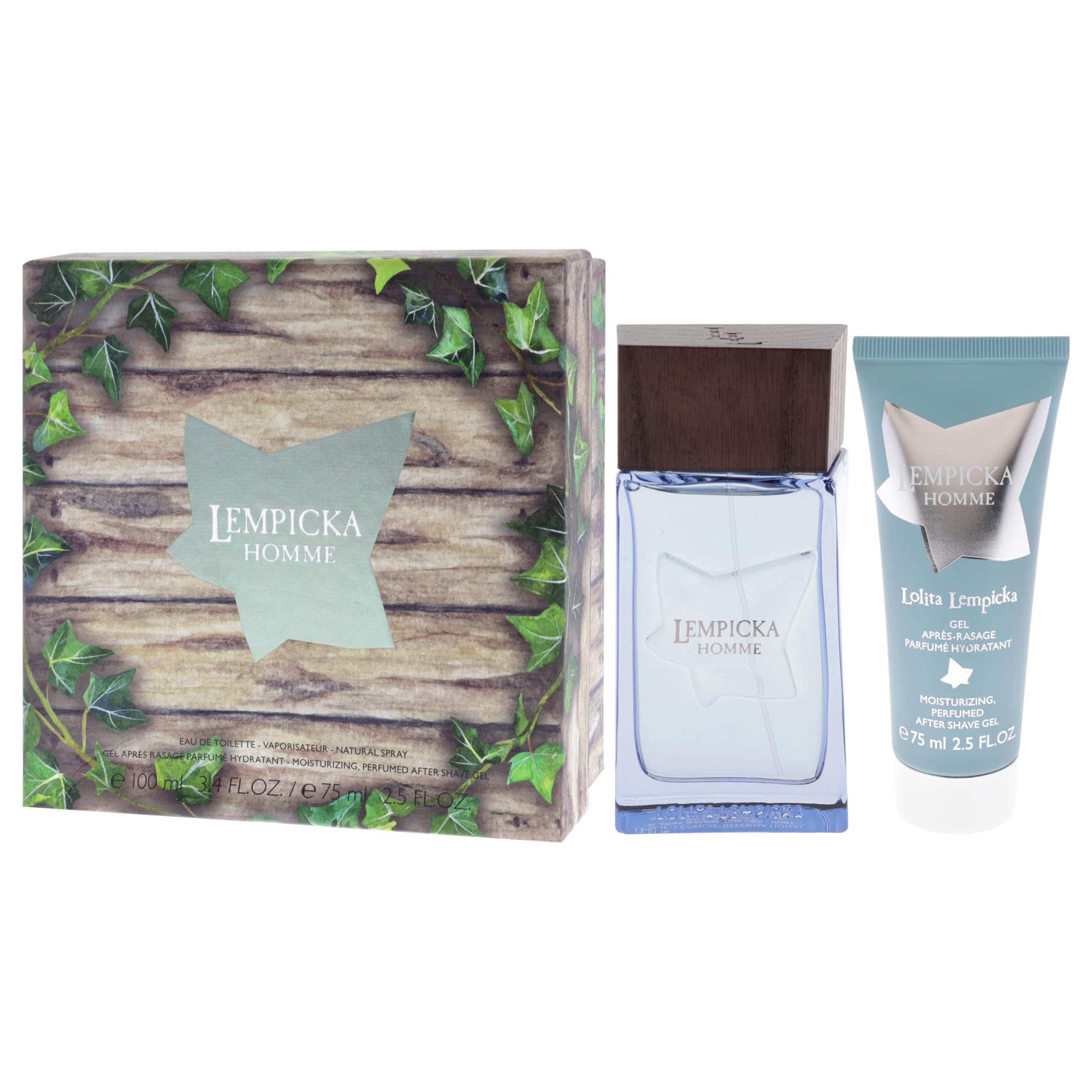 Lempicka Homme Set par Lolita Lempicka for Men – Coffret cadeau 2 pièces Eau de toilette en spray 96,4 g, gel après-rasage 70,9 g
