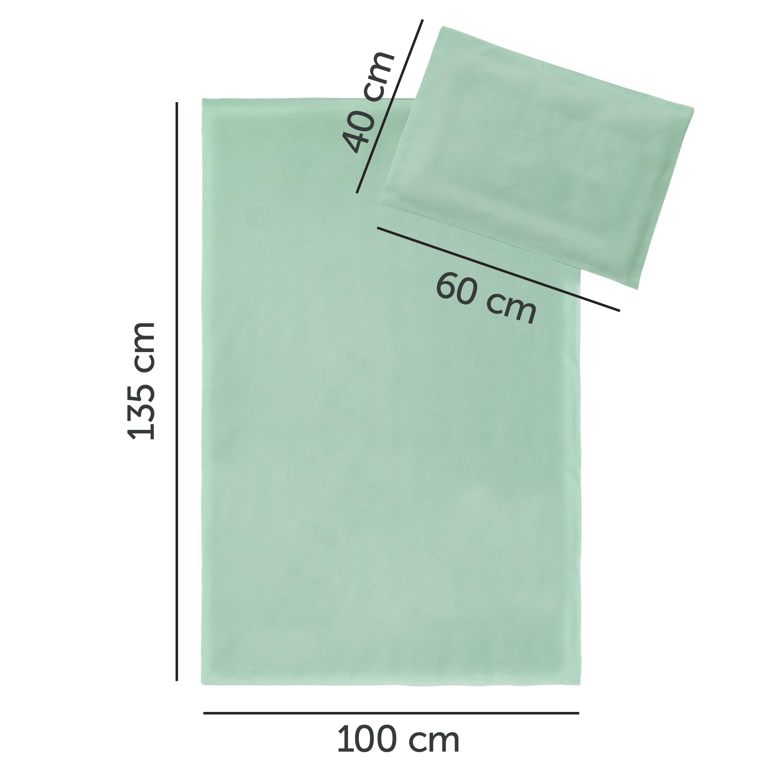 MAKIAN Children's Bed Linen, 100 x 135 cm, 40 x 60 cm, 100% Cotton, Breathable, Easy Care - Image 2