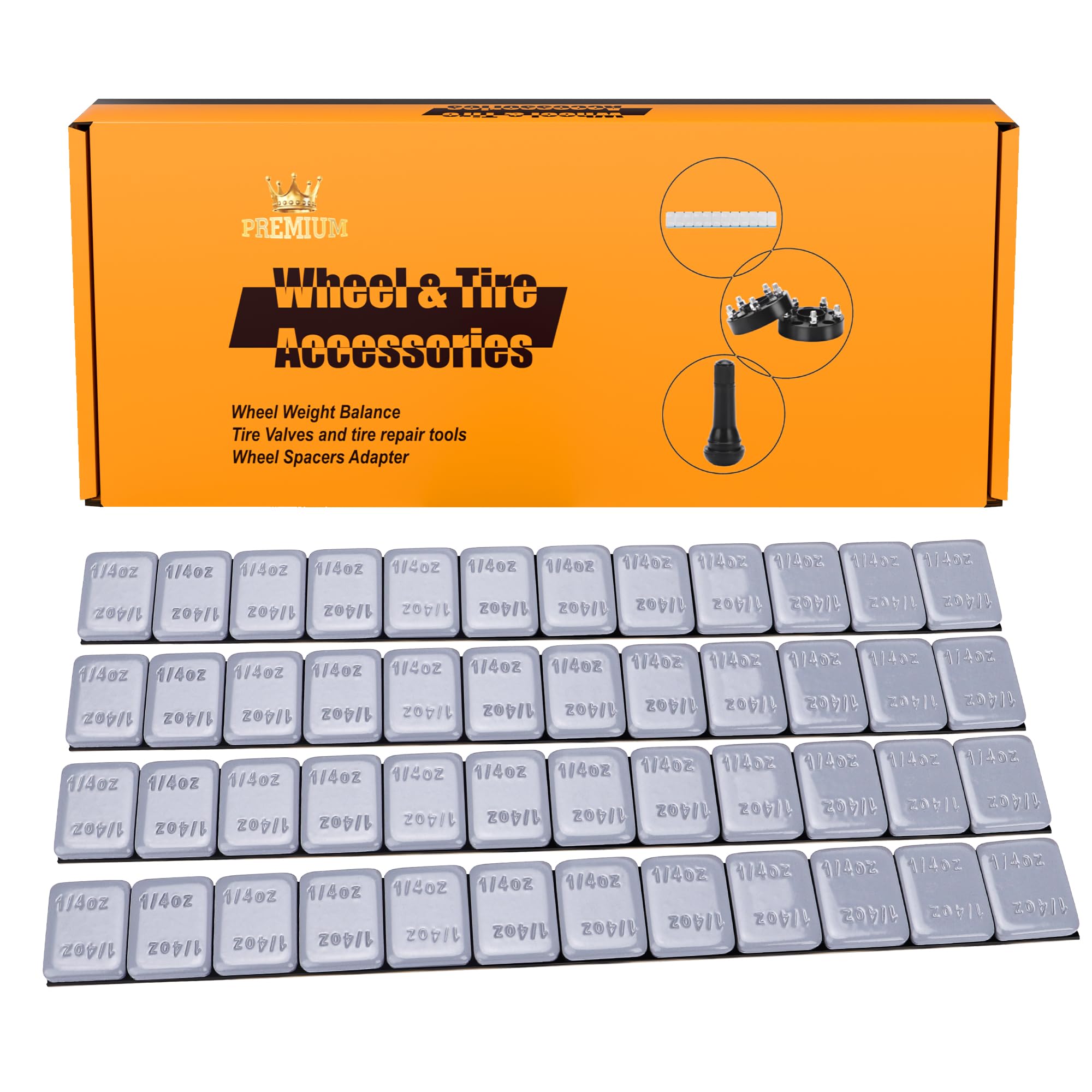 YIZBAP Wheel Weights Gray 1/4oz, 72 oz/Box, 288pcs, with Strong Black Adhesive. 0.25 Ounce Stick on Wheel Weights for Cars, Trucks, SUVs, Motorcycle and Others