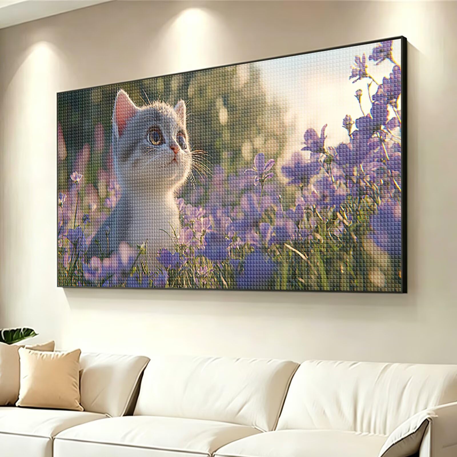 Diamond Painting Grande 200x100cm Gato Diamond Painting Adultos, DIY Animal Pintura de Diamante Manualidades Adultos, 5D Cuadrado Rhinestone Bordado Punto de Cruz para Home Decoration Regalo 0J-41