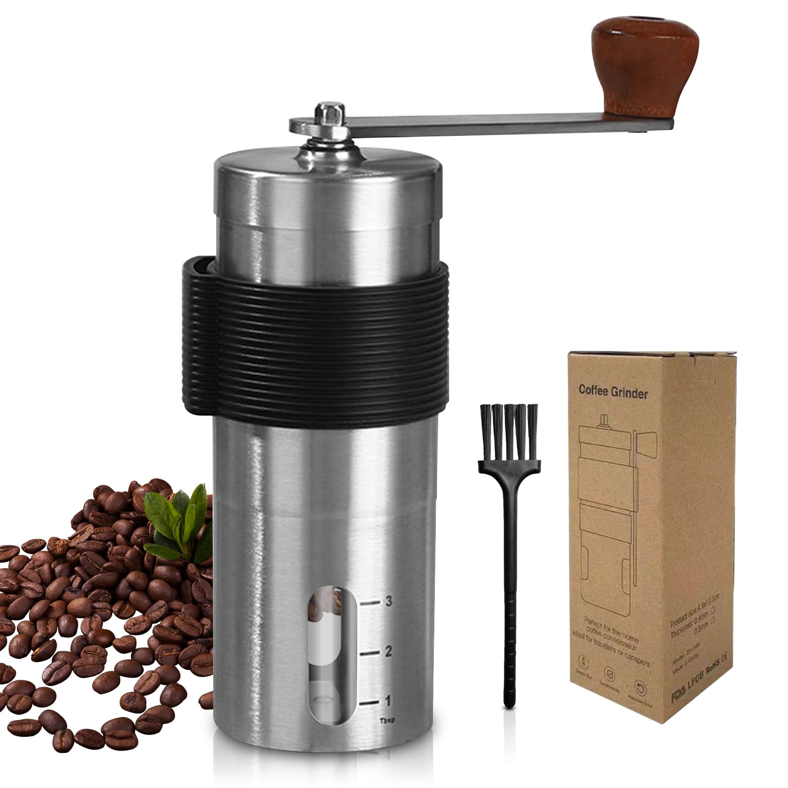 Macinacaffè Manuale In Acciaio Inox, Macinatura Regolabile - Per Espresso, Moka E French Press - Foto 2