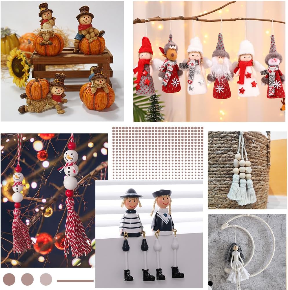 GORGECRAFT 100PCS 4 Styles Smile Face Wooden Bulk Beads Large Natural Wood Round Ball Beads Spacer 5MM Hole Doll Head Ball for DIY Craft Christmas Garland Project Holiday Festival Decorations Jewelry