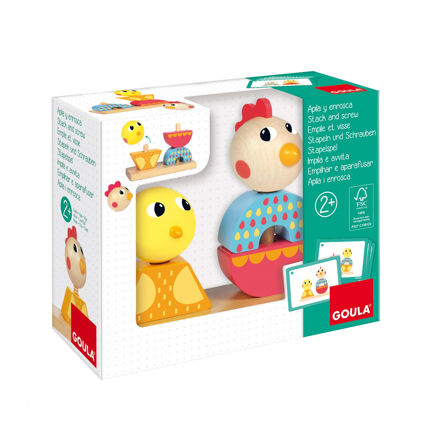 Goula Empile Et Visse Cocotte - Jeu Éducatif 53154 - Développe Motricité Fine - Enfant 3 Ans Et Plus