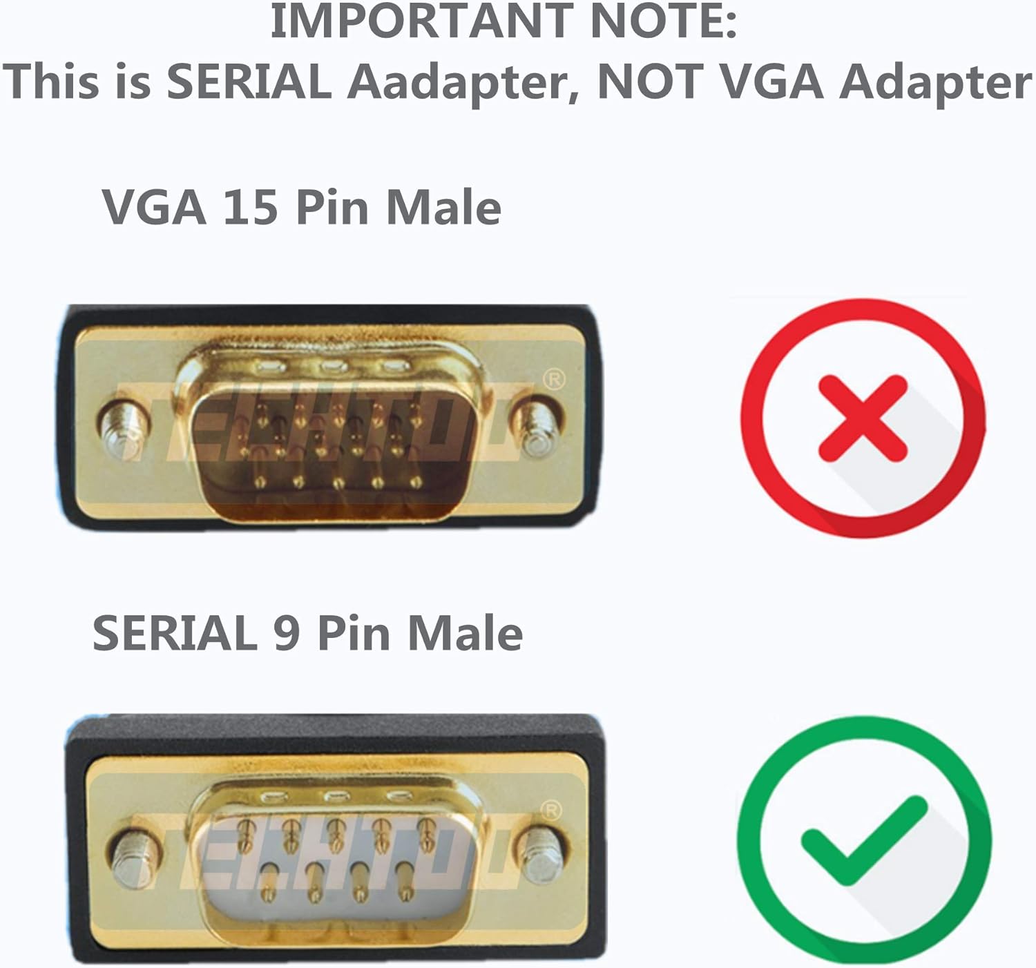 TECHTOO 2 Port Professional FTDI CHIP USB to RS232 Serial Cable DB9 Serial Adapter Converter 9-Pin Male to Male with Thumbscrews (W/Thumbscrews, 2 RS232 Port)