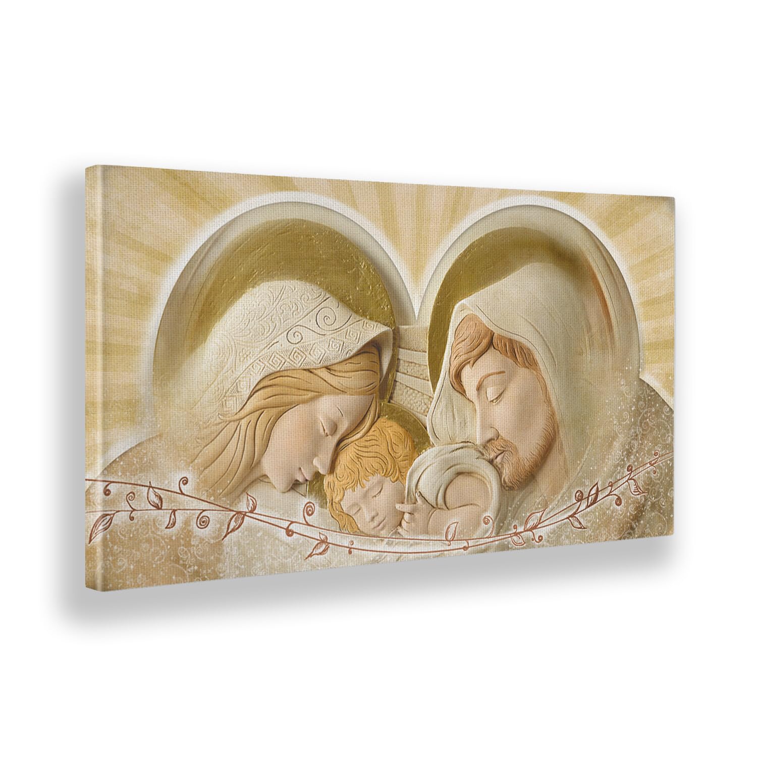 Arte Religioso Para Pared Cuadro Lienzo Bendición Sagrada Familia Giallobus - 100x50 Cm Listo Para Colgar Cuadro Religioso Lienzo