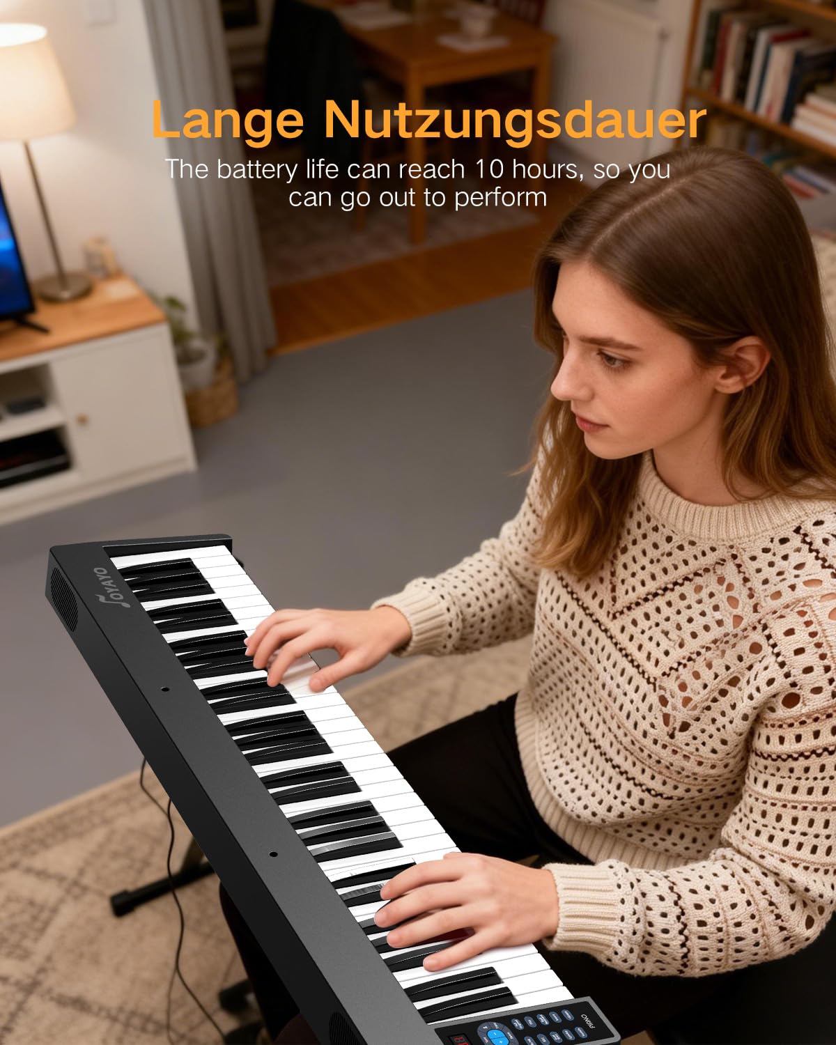 Faltbares Klavier 61 Tasten mit MIDI & Bluetooth – Tragbares Piano Keyboard Set für Anfänger, Kinder & Erwachsene – Ideal für Reisen, Zuhause, Musikunterricht & Geburtstagsgeschenk