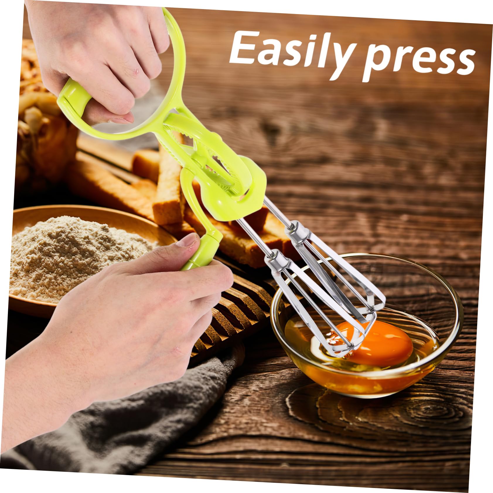 MOLUCKFU 2pcs Manual Mixer Hand Crank Beater Multi-function Kitchen Sauce Whisk for Baking and Cooking Lightweight and Easy to Use for Home and Professional Chefs