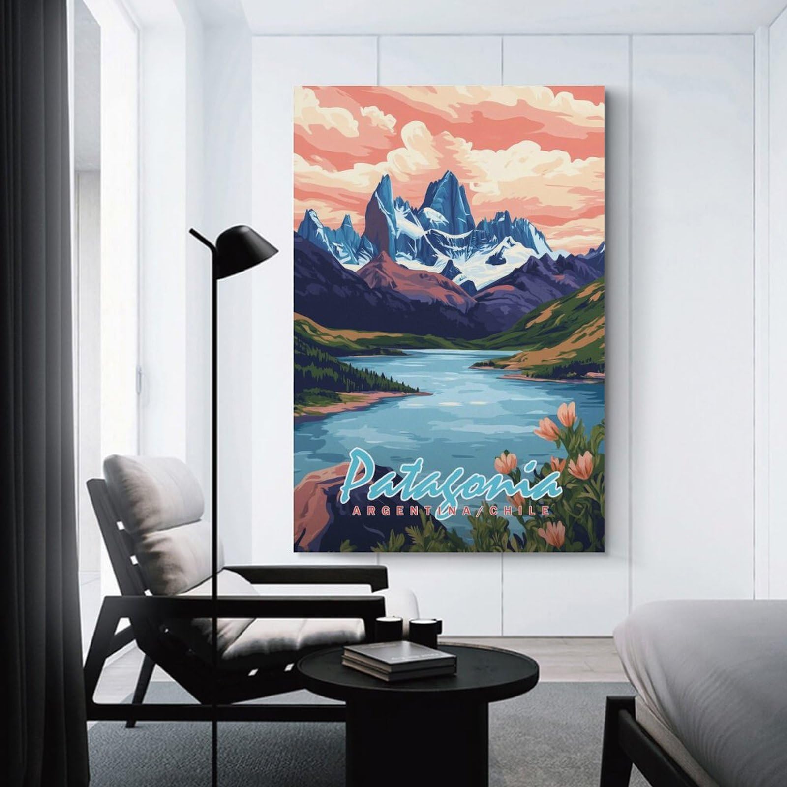 Junmoney Patagonia Landscape Decorative Wall Artwork, 24x36inch(60x90cm), for New Homes, Bedrooms Or Workspaces, Gift Idea for Housewarming And Birthdays