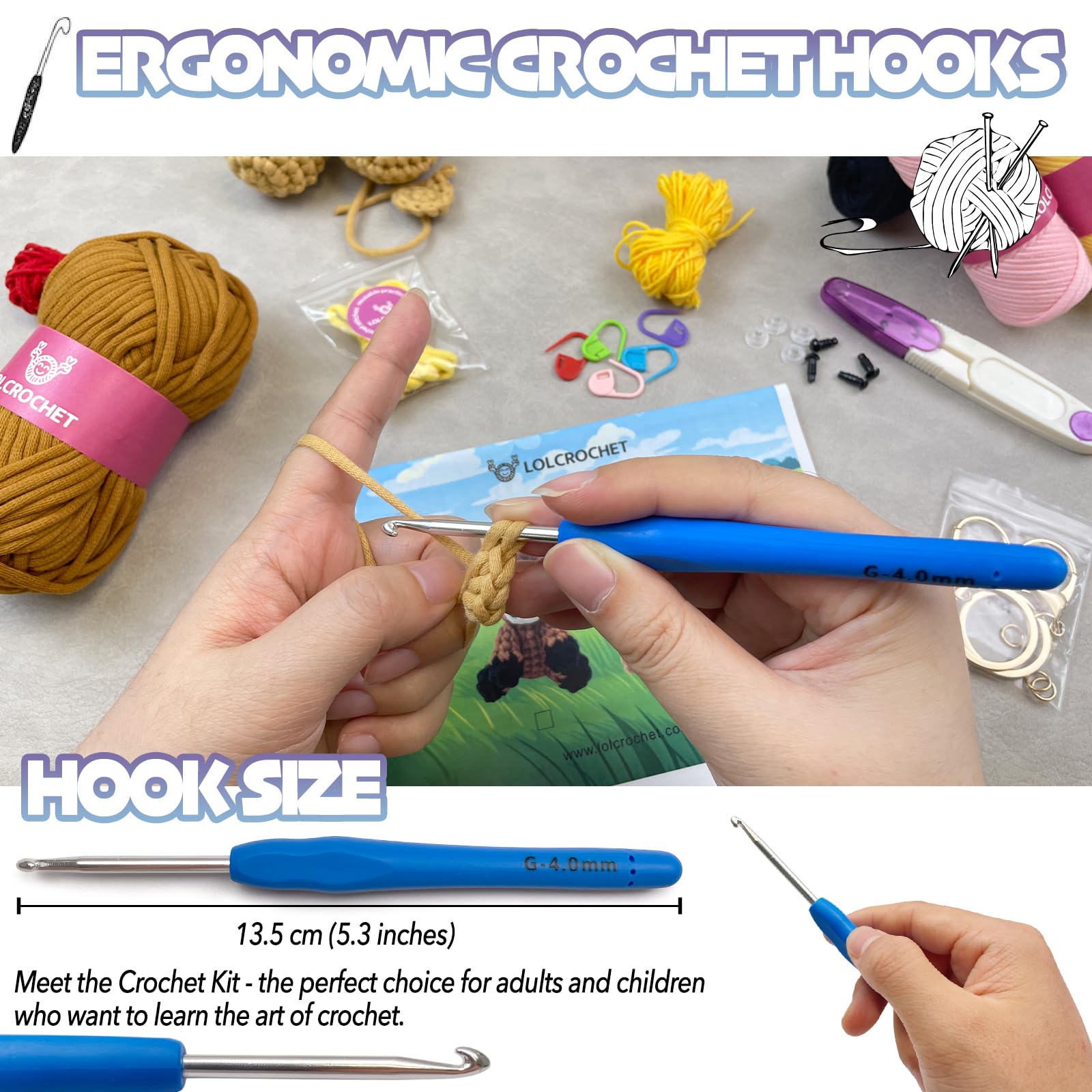 LOLCROCHET Kit de ganchillo Fox para principiantes y adultos
