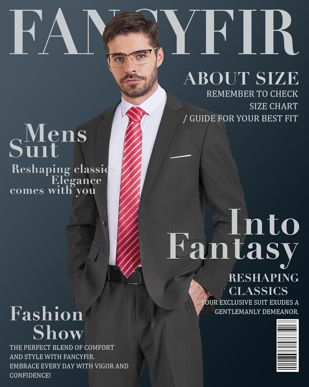 Men's Slim Fit 2 Piece Suit with Tie, One Button Solid Jacket and Pants for Business Weddings Party - Image 7