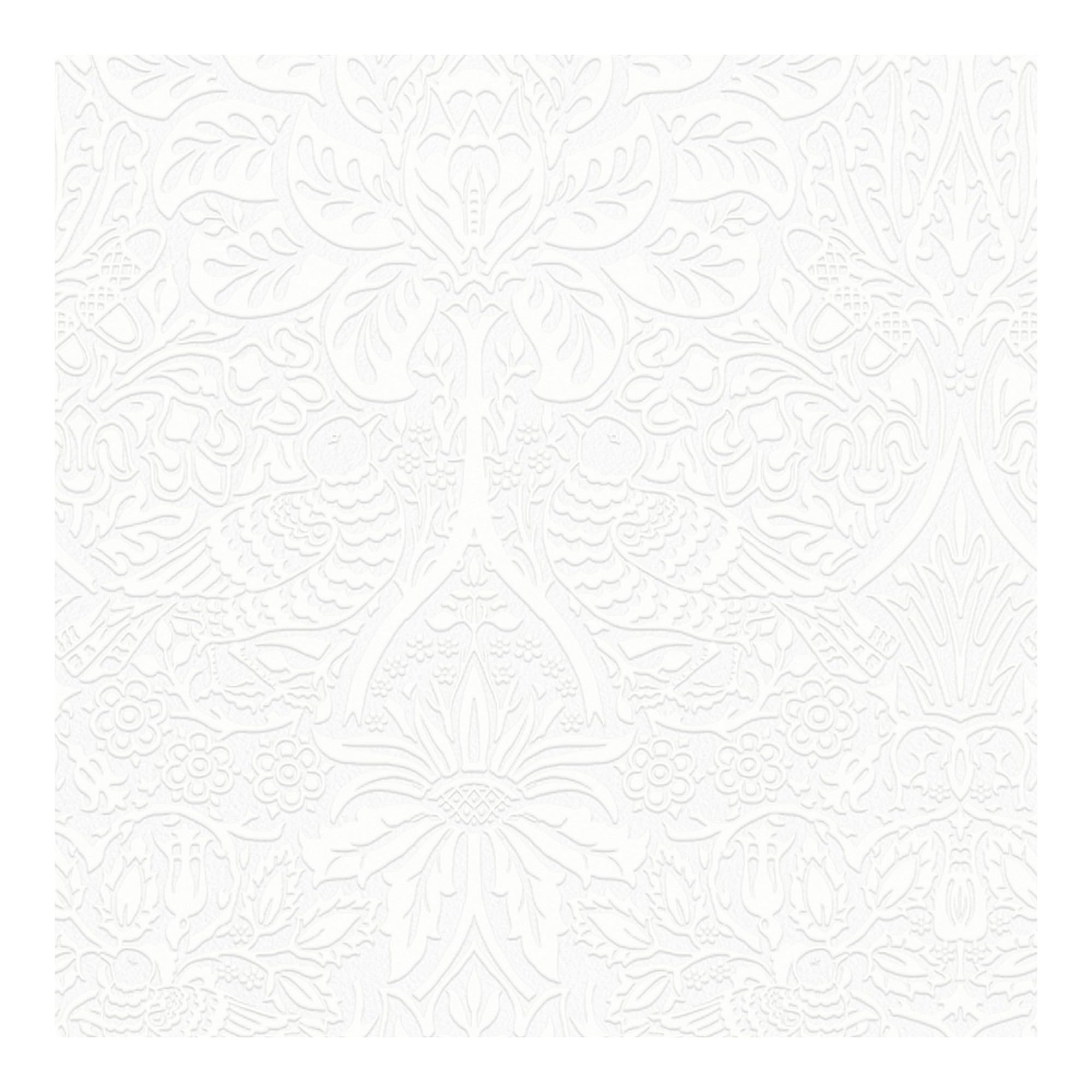 William Morris at Home Dove & Rose Paintable Wallpaper | Paste the Wall | White Floral | Eco-Friendly