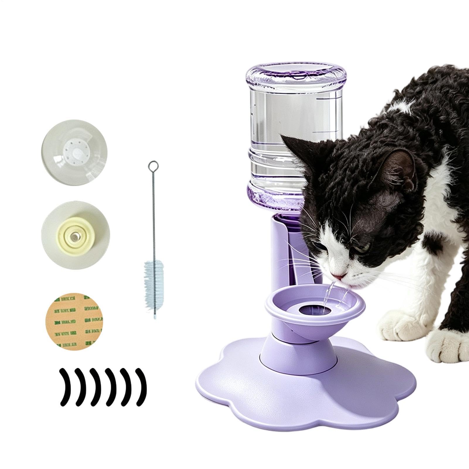 Gravity-Cat Water Dispenser Stand - Spill-Proof Elevated Auto Water Renewal