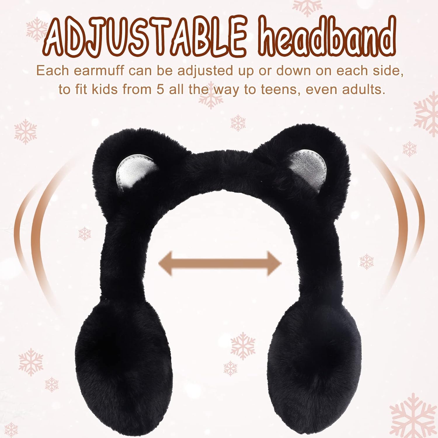 MEJORMEN Cute Animal Earmuffs Foldable/Unfoldable Ear Warmers Winter Warm Plush Outdoor Ear Covers - Image 3