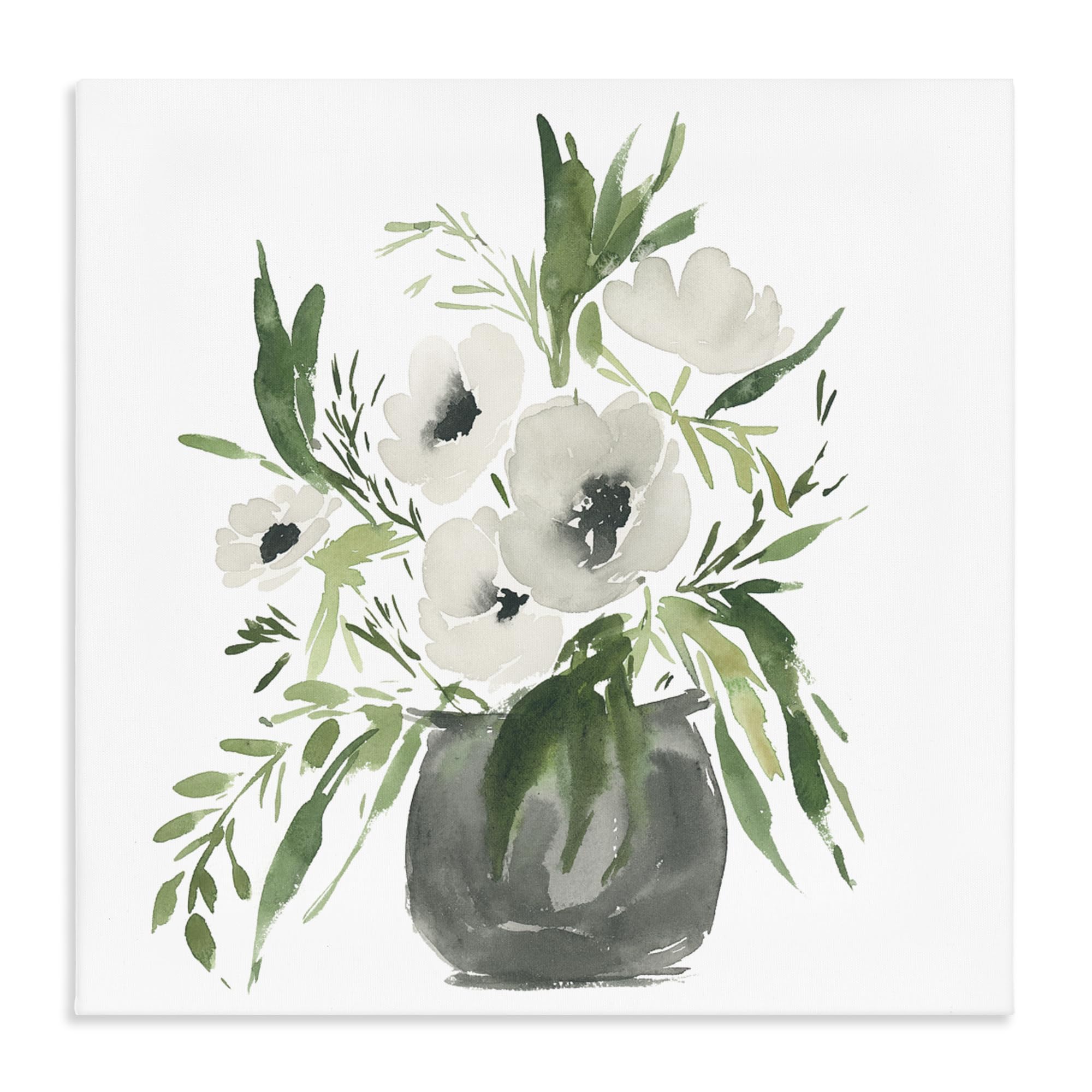 'Rounded White Anemones'| Canvas Art