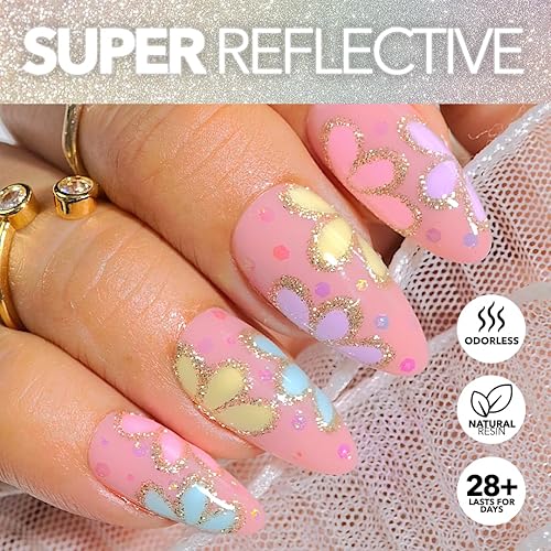 Miniatura 2 de KIARA SKY Esmalte de gel DiamondFX Reflective Glitter Soak Off con efecto de polvo Sparkle Diamond 0.5 fl oz, Beets It (morado)