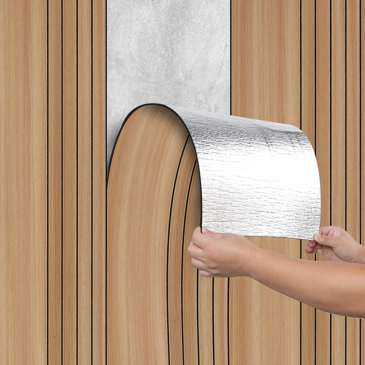 Camiraft Peel and Stick Wall Panels Self-Adhesive Wood Paneling Wallpaper Waterproof 3mm Thick Stick on Wall Panels for Kitchen,Living Room,Bedroom,Ceilings 40x300CM Brown# — image 1