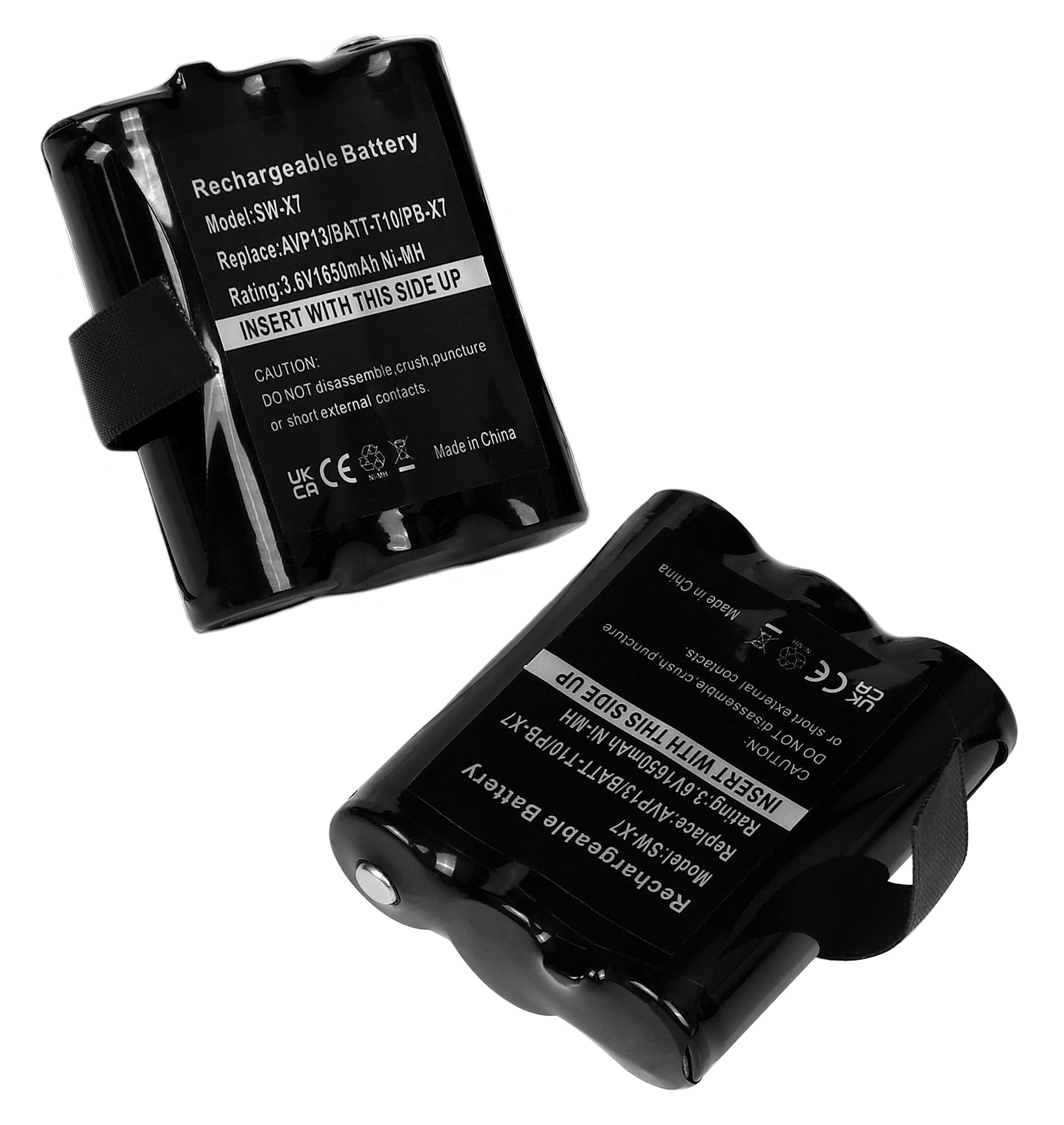 2 Batteries PB-X7 pour Radio Midland XT70 XT74 C1301 X-Talker 1650mAh 3,6V | pour T70 T71 T75 T77 T79, AVP13 BATT-10, Ni-MH Rechargeable, Avec Tournevis