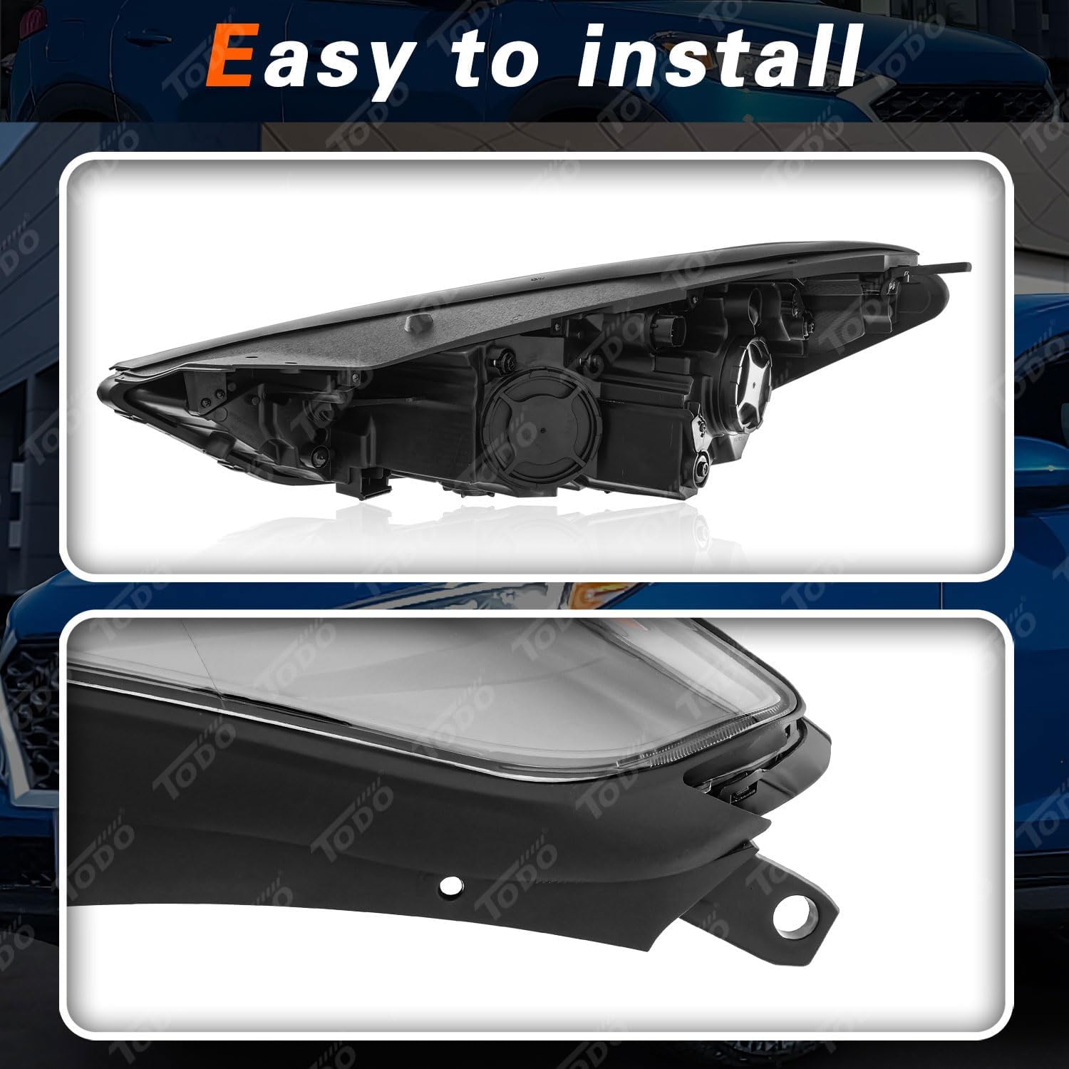 TODO Right Passenger Side Halogen Headlight Assembly Compatible with 2019 2020 2021 Hyundai Tucson, Replacement for 92102-D3500 HY2503234,Non-LED Model