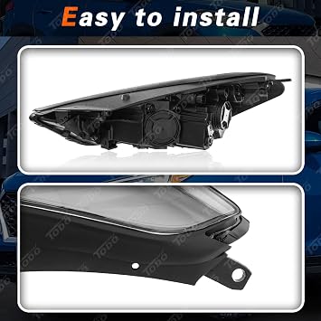TODO Headlight Assembly Pair with LED DRL Compatible with 2019 2020 2021 Hyundai Tucson, Replacement for 92101-D3650 92102-D3650 HY2502235 HY2503235