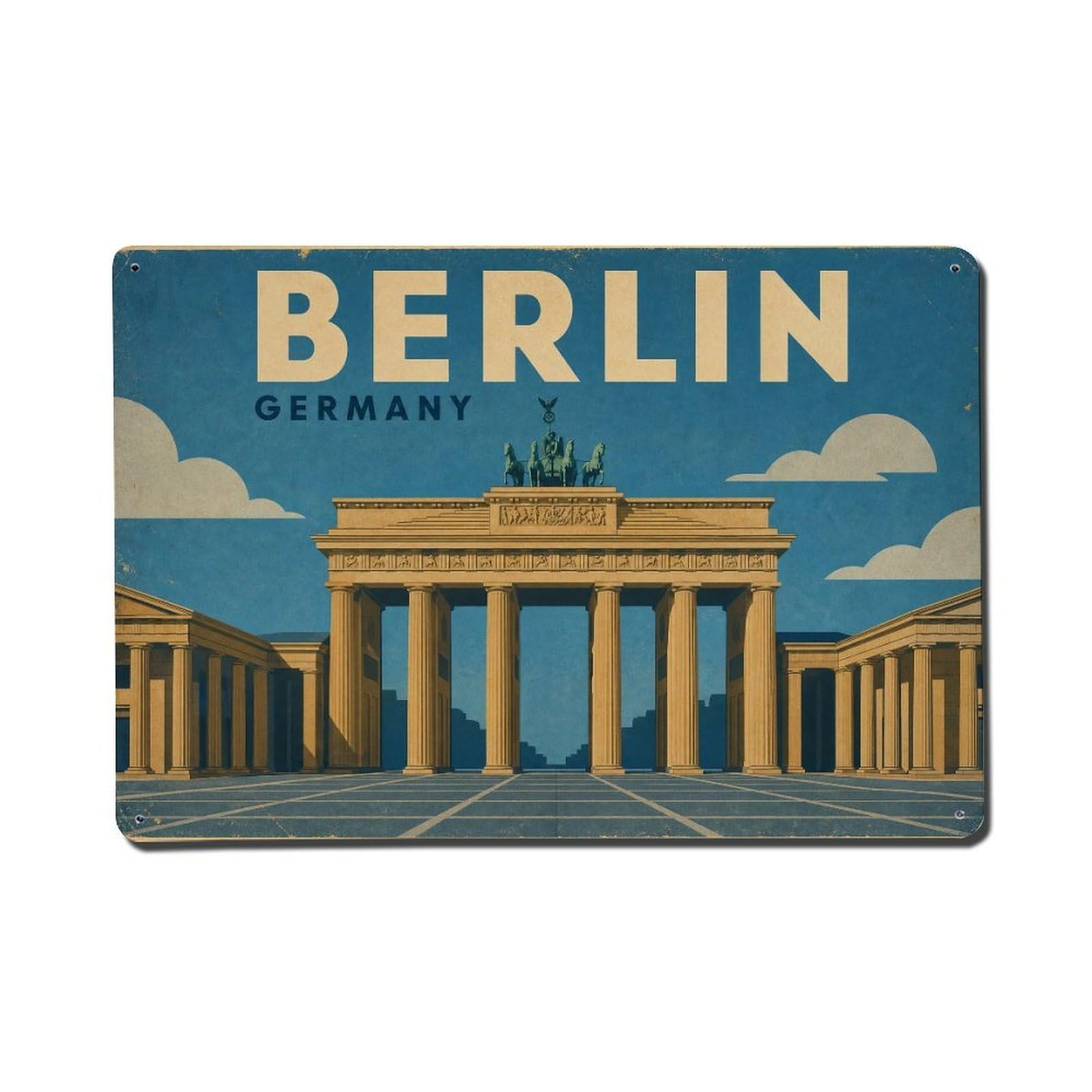 Retro Travel Germany Berlin Metal Tin Sign