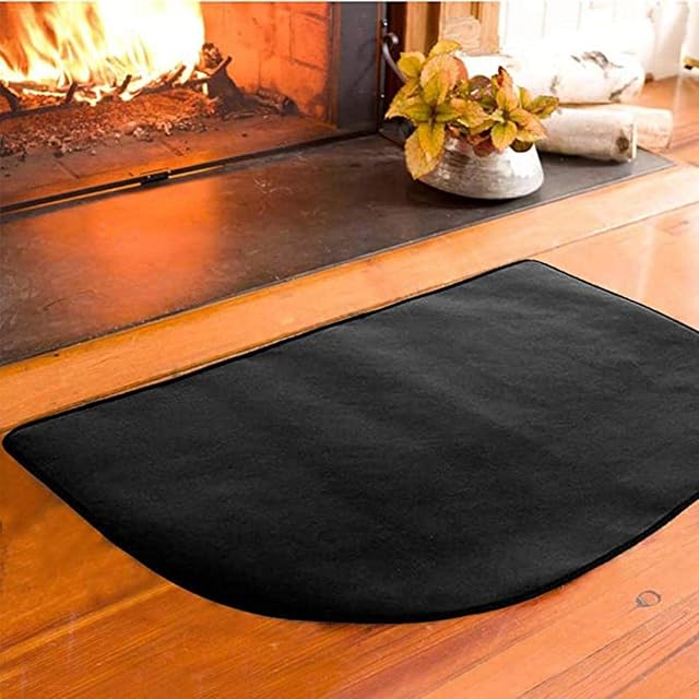 Stronrive Fireplace Hearth Rug, Flame-resistant Mat For Hearth Chimney, Fire Retardant Floor Protection Mat, Non Slip Half Round Carpet Hearth Mat Fireplace Area Rug