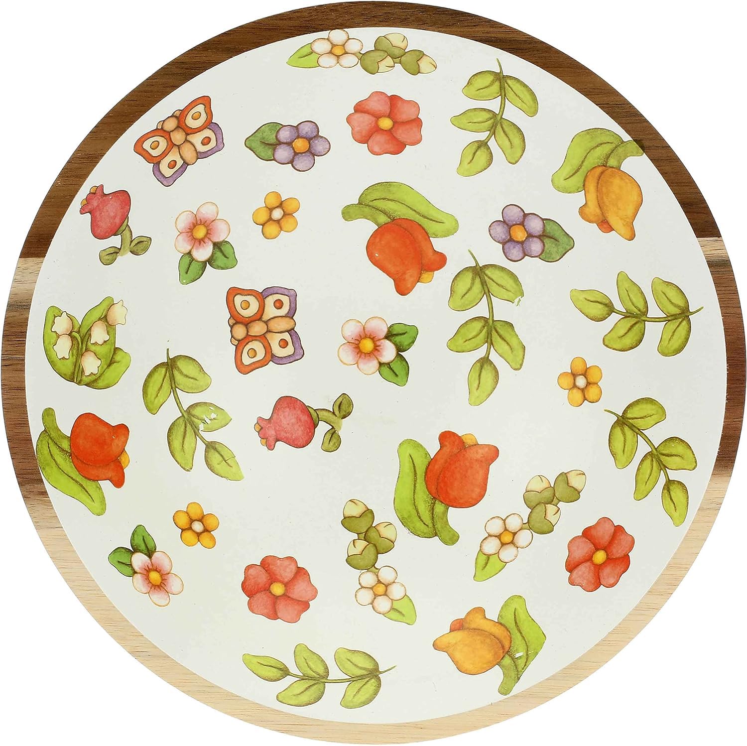 THUN - Happy Country medium enamel wood bowl