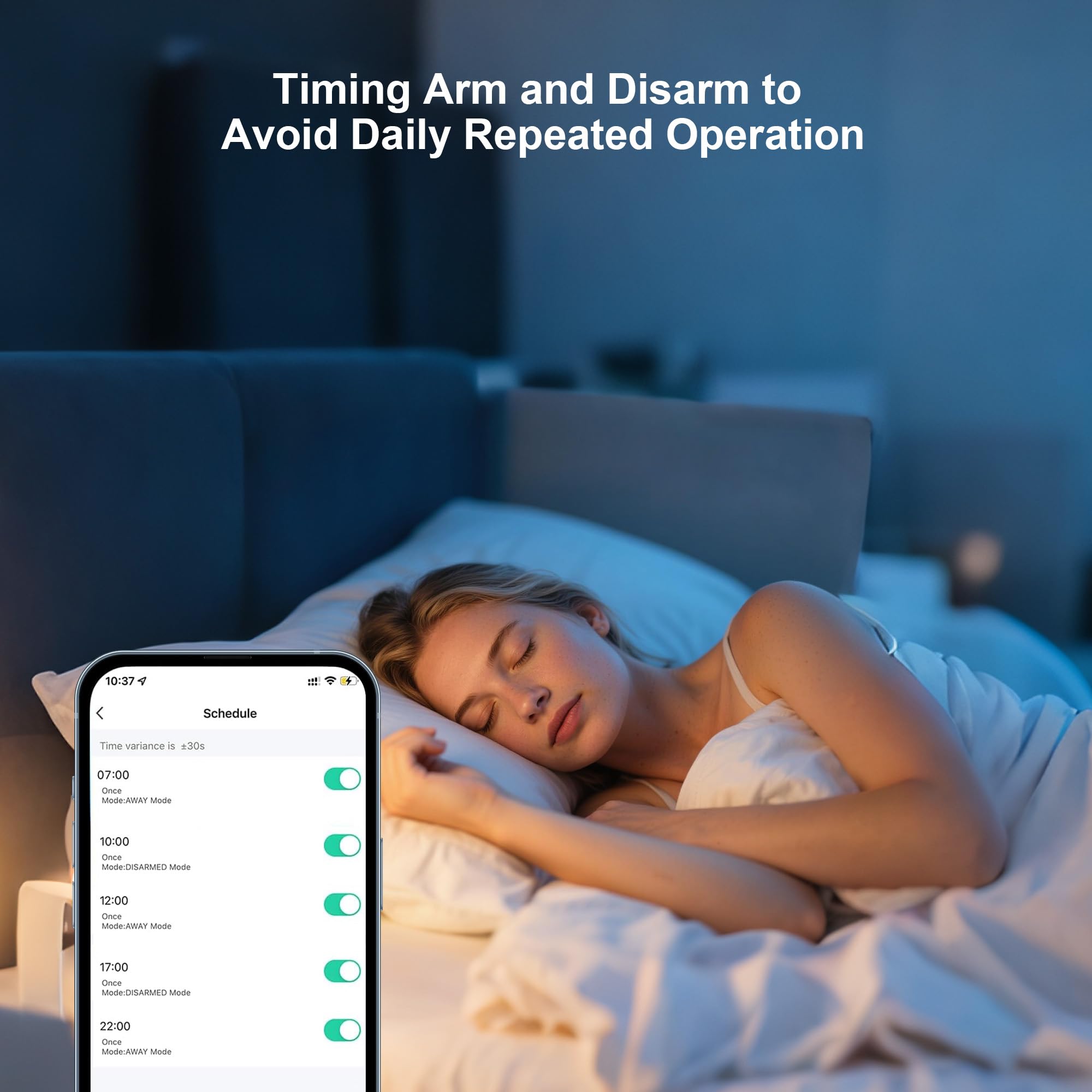 22-teiliges Smart-Alarmsystem, kabellos, WiFi/GSM, mit App, Bewegungsmelder, Tür- und Fenstermelder, Fernbedienungen, Sirene, kompatibel mit Alexa