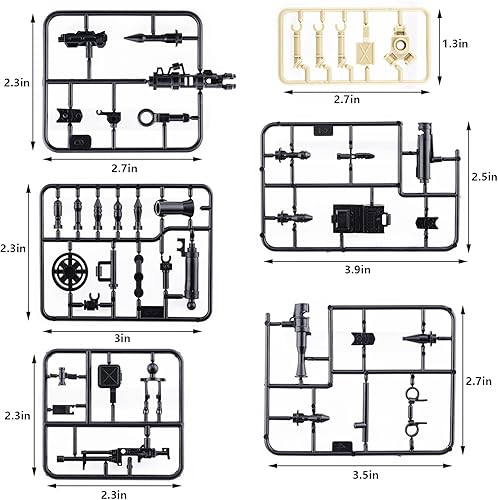 Miniatura 7 de Paquete de armas, accesorios de armas militares, juguetes modelo soldado de la Segunda Guerra Mundial, equipo militar, bloques de batalla,