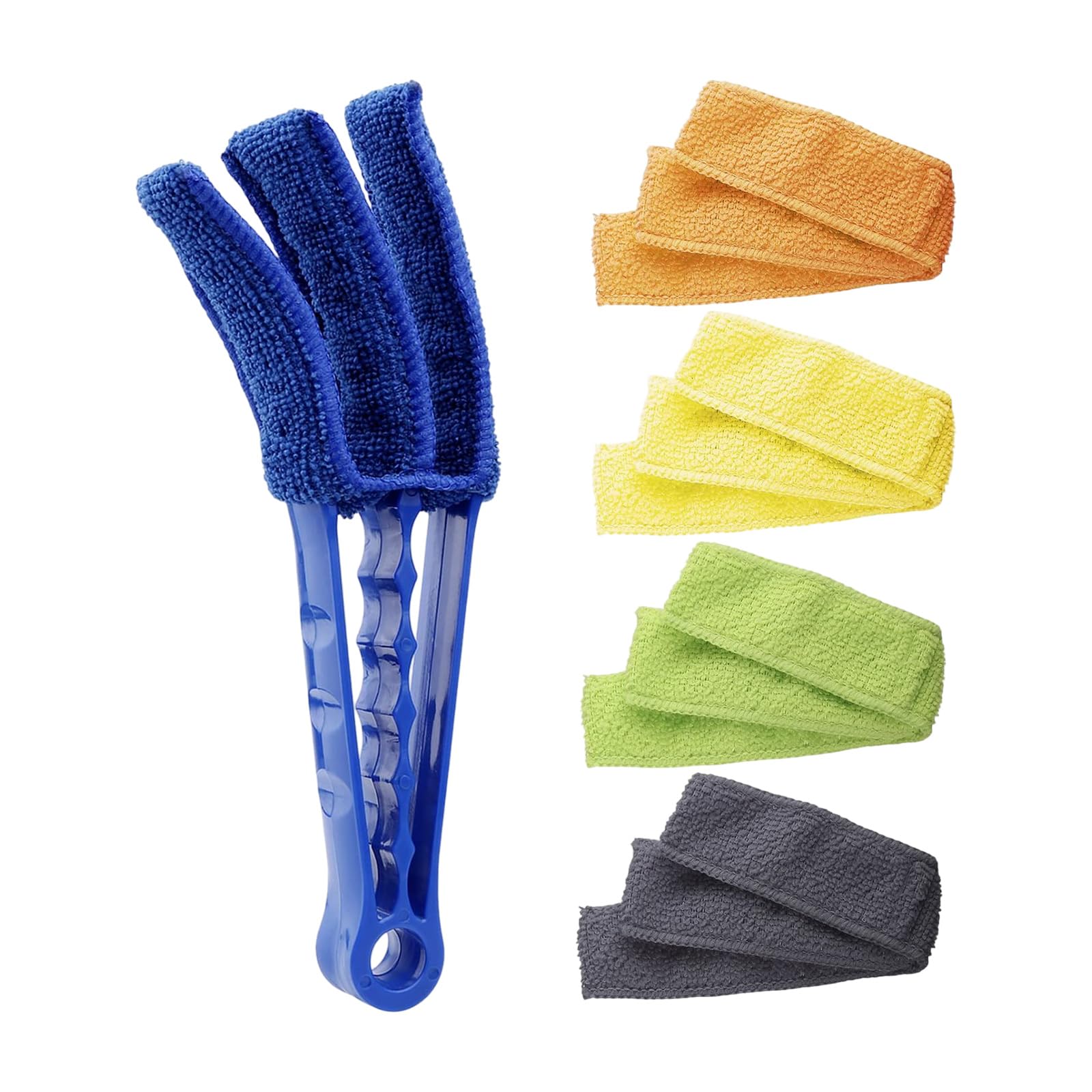 Blind Cleaner Duster Brush Set with Microfiber Sleeves Vent Clean Tool for Window Blinds Car AC Vents and Narrow Gaps Three Arm Window Blind Brush