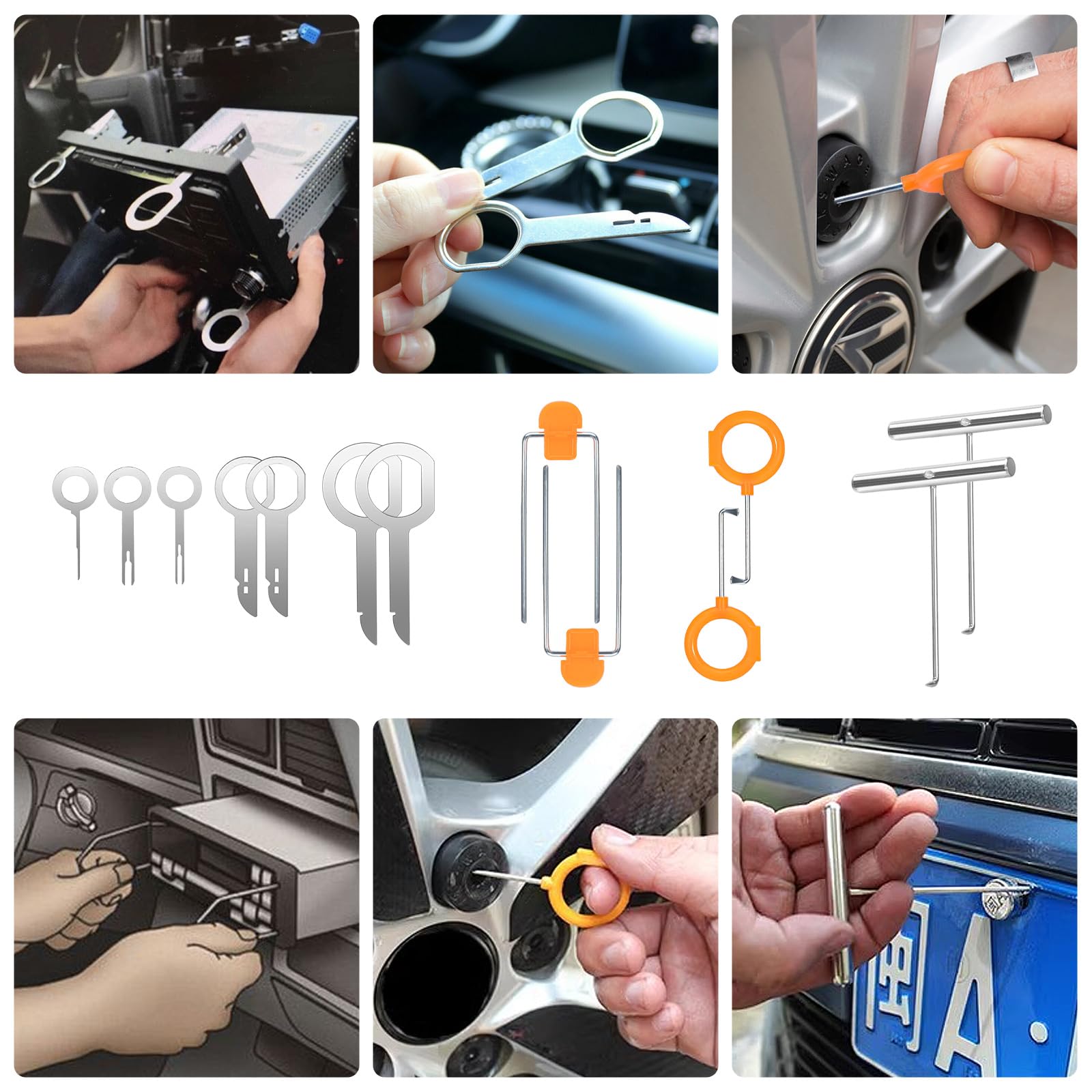 MumdoYAL 28 Stück Attrezzi Officina Meccanica Auto,Pallet in Plastica,Attrezzatura Officina,Zubehör Befestigung Clips Removal Reparatur Werkzeuge