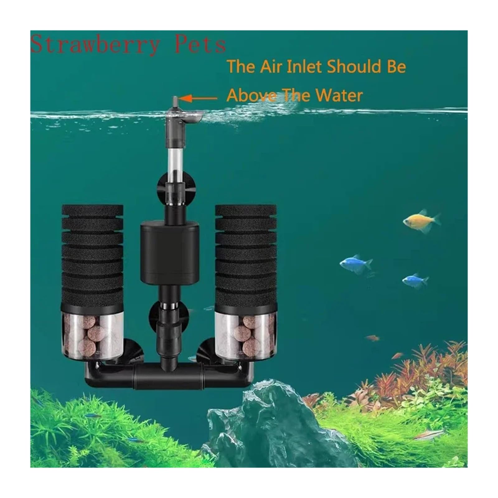 Filtro de Esponja for Acuario con Bomba de Agua for pecera, Bomba de Aire, Skimmer, Filtro bioquímico, filtros biológicos for Acuario(YU-229C with Pump)