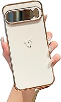 Vista 62 de ZTOFERA Funda diseñada para Google Pixel 7a, bonito diseño de corazones de amor con borde chapado y protección de lente de cámara, para Google Pixel