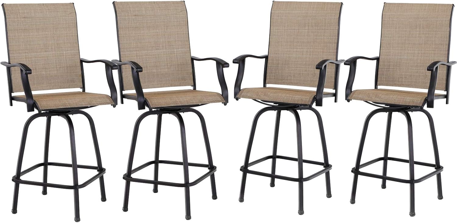 Buy Phi Villa Outdoor Patio Swivel Bar Stools With Back Buy Phi Villa Outdoor Patio Swivel Bar Stools With Back