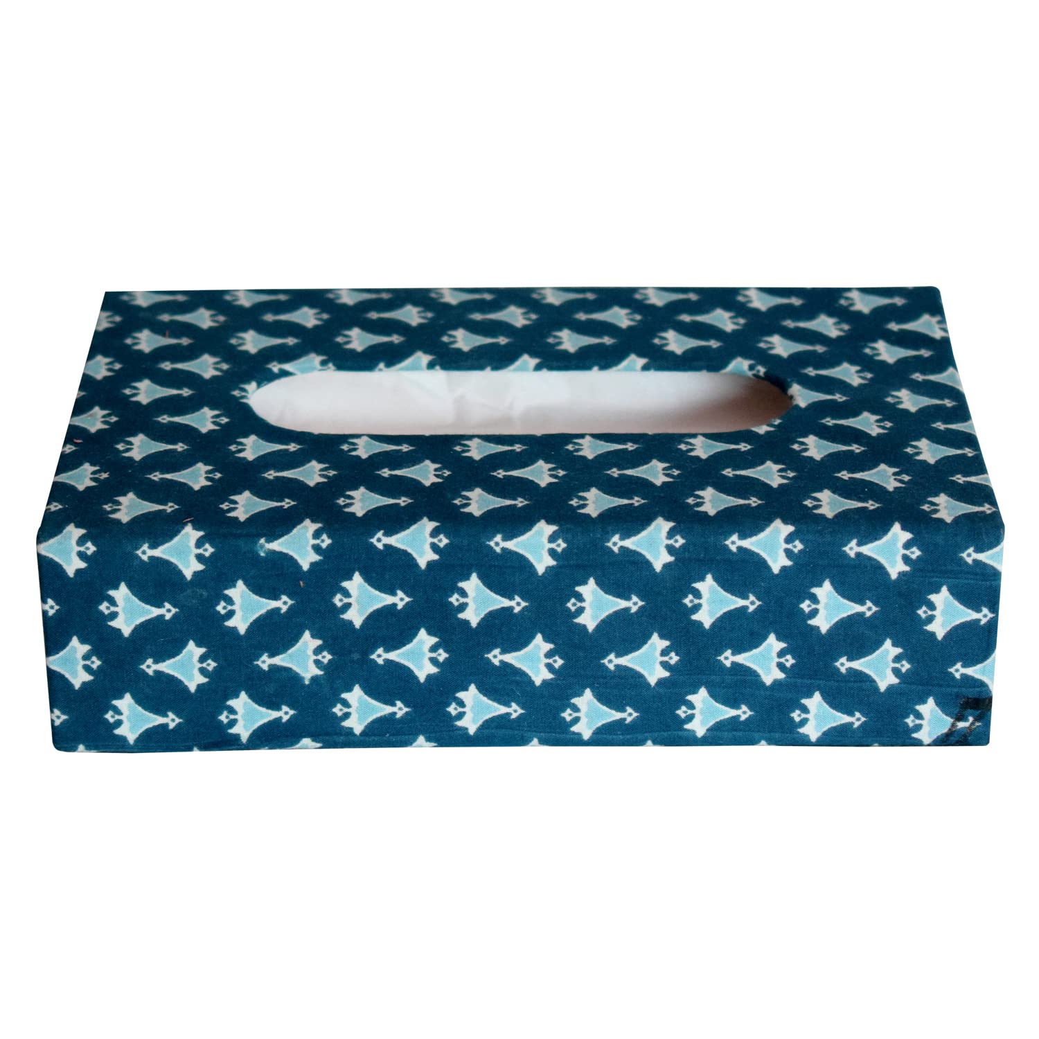 Stylish Buti Print Tissue Box - Blue -6