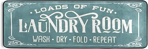 Miniatura 2 de KLL Alfombra moderna de poliéster antideslizante, lavable a máquina, decoración de lavandería para cocina, baño, baño, color azul y verde, 72 x 24