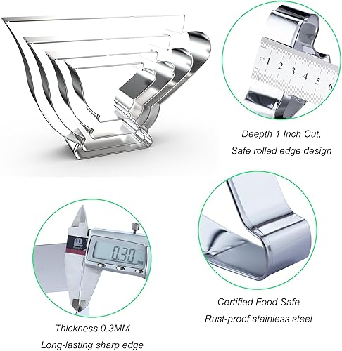 Miniatura 3 de Juego de cortadores de galletas de té - 5", 4", 3", 2" - 4 piezas - acero inoxidable