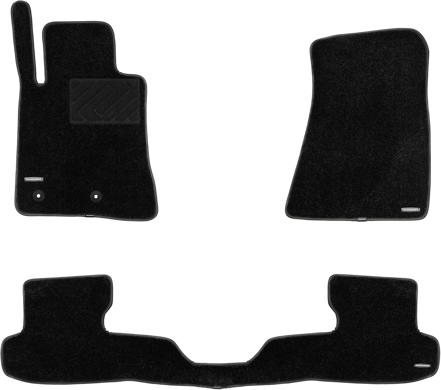 WENNEBIRD Superior Carpet Floor Mats for 2015-2026 Ford Mustang (Not for Mach-E), 0.6-Inch Ultra-Thick, Noise-Reducing, All-Weather Waterproof Anti-Slip – 3-Pc Set