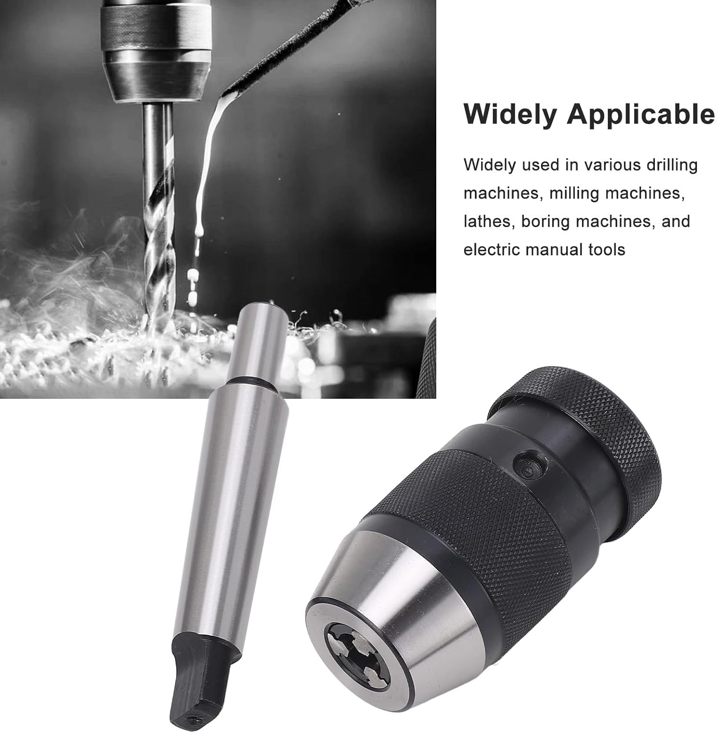 1-10mm Drill Chuck Arbor Kit B12 Keyless Self Tighten Chuck with High Clamp MT2-B12 Keyless Self Tighten Drill Chuck for Drilling Machines