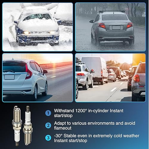 Miniatura 5 de BDFHYK Juego de 4 bujías iridio compatibles con Jeep Lexus Ram Toyota Audi Subaru Honda Volkswagen Dodge Hyundai Kia Volvo 1.3L 1.5L 1.8L 2.0L 2.4L