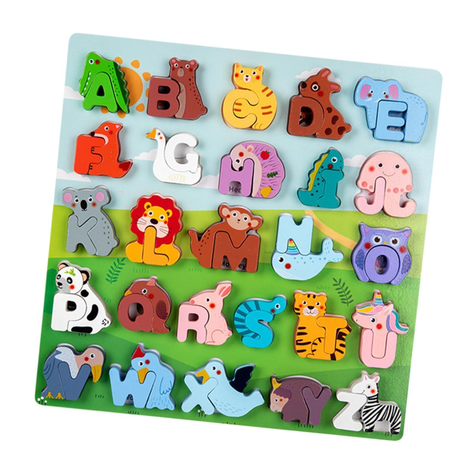 Puzzle-Spielzeug, Alphabet-Matching-Spiel, Tier-Buchstaben-Matching-Puzzle mit Tiermotiv für Vorschulkinder