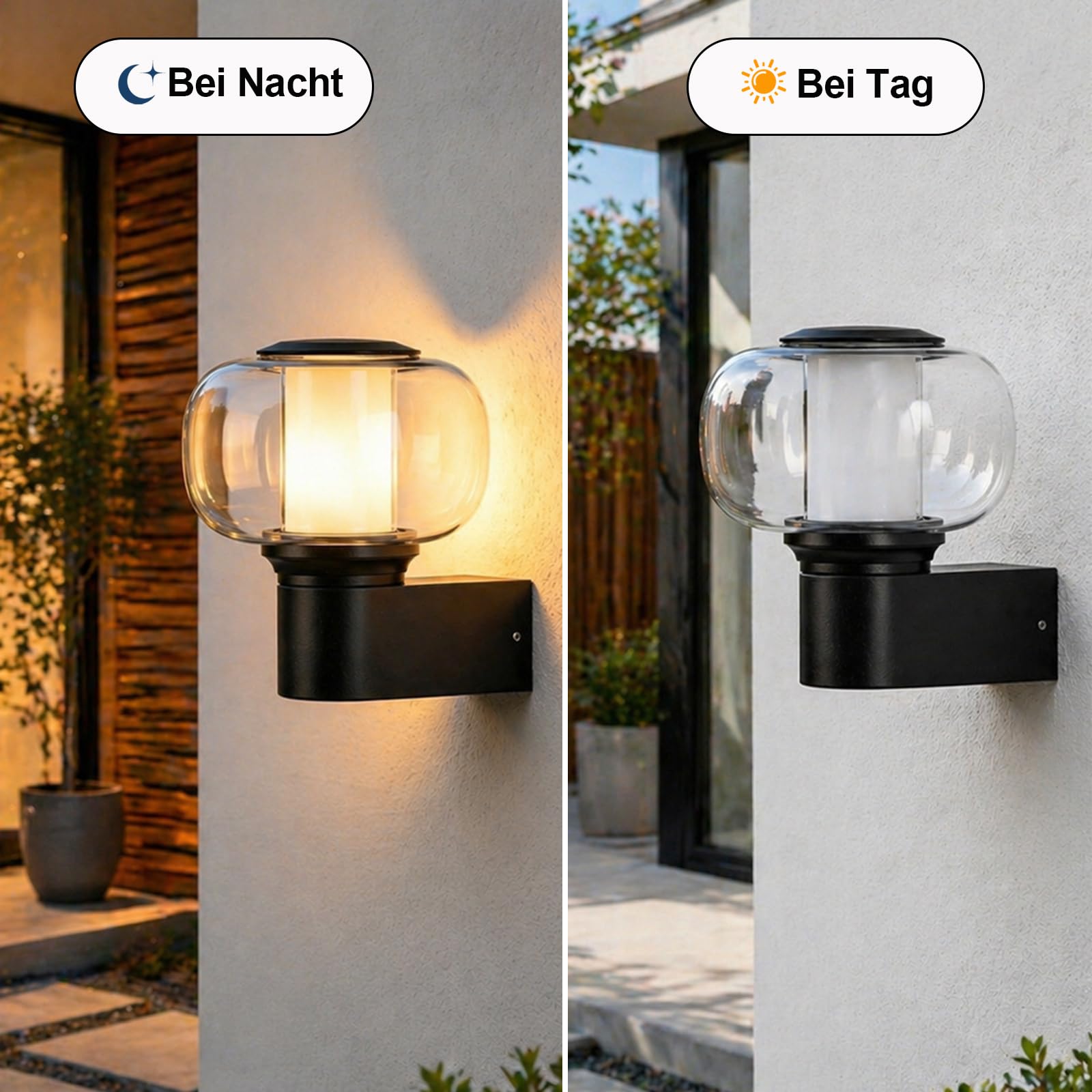 Glitzerlife Applique Murale Extérieure E27 Ronde IP65 Éclairage | Intérieur Extérieur Pour Mur Maison Balcon Couloir Terrasse Sans Ampoule MAX 40W