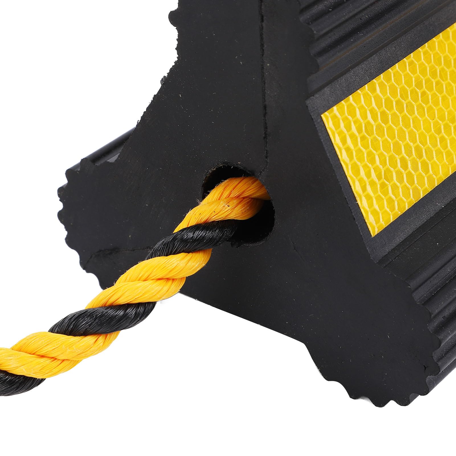 aqxreight Calzos de Goma Resistentes para Ruedas con Cinta Reflectante, Paquete de 2 Topes Antideslizantes para Neumáticos para Automóviles, Remolques, Camiones, Vehículos Recreativos, Estabilizador