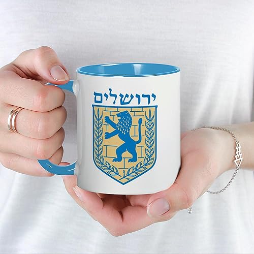 Miniatura 9 de CafePress Jerusalem Emblem - Taza de café de cerámica, taza de té, 11 onzas