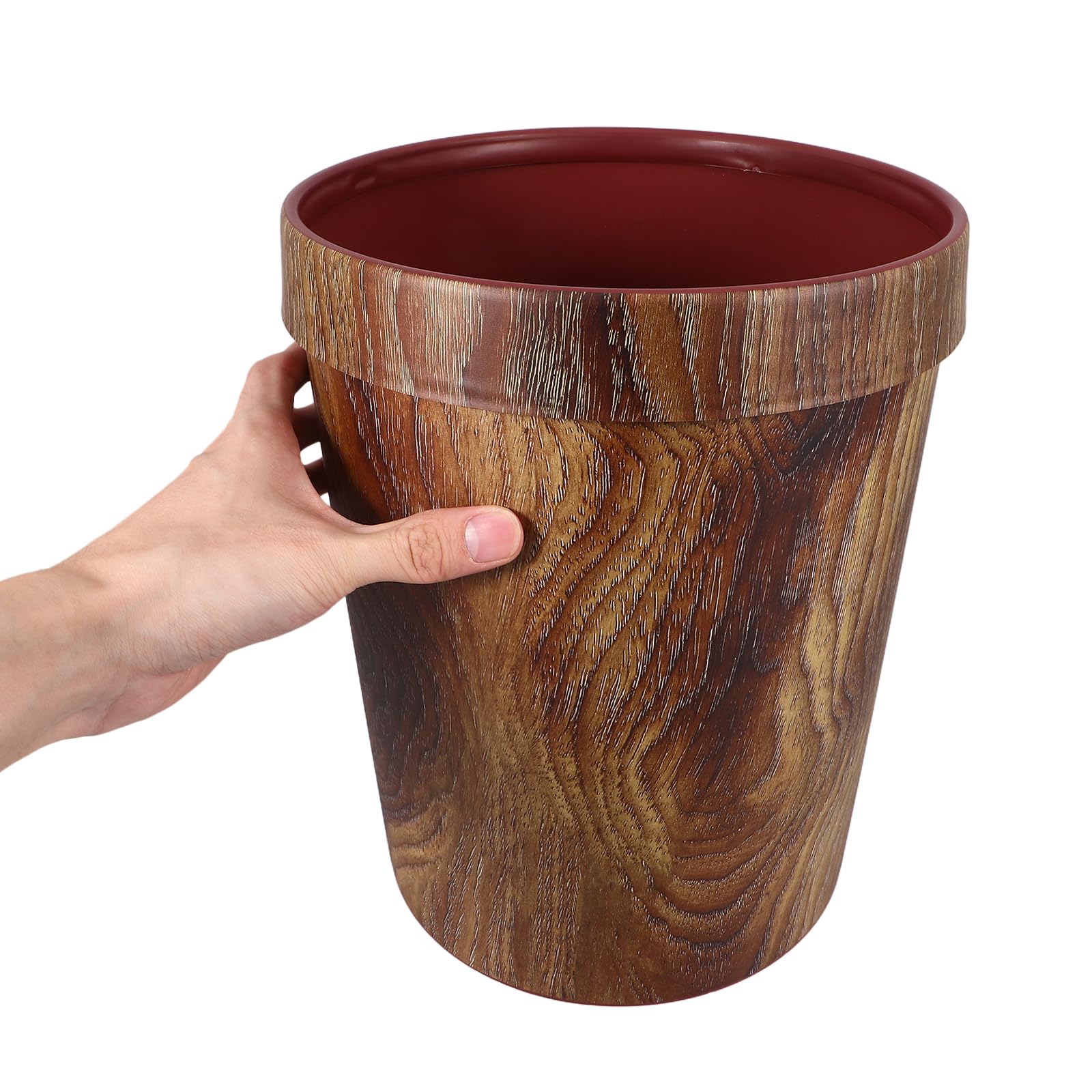 Alipis Holz-Mülleimer Simulationsholz Kleiner Mülleimer Papierkorb Recycling-Behälter Für Schlafzimmer Badezimmer Küche Büro 10 L