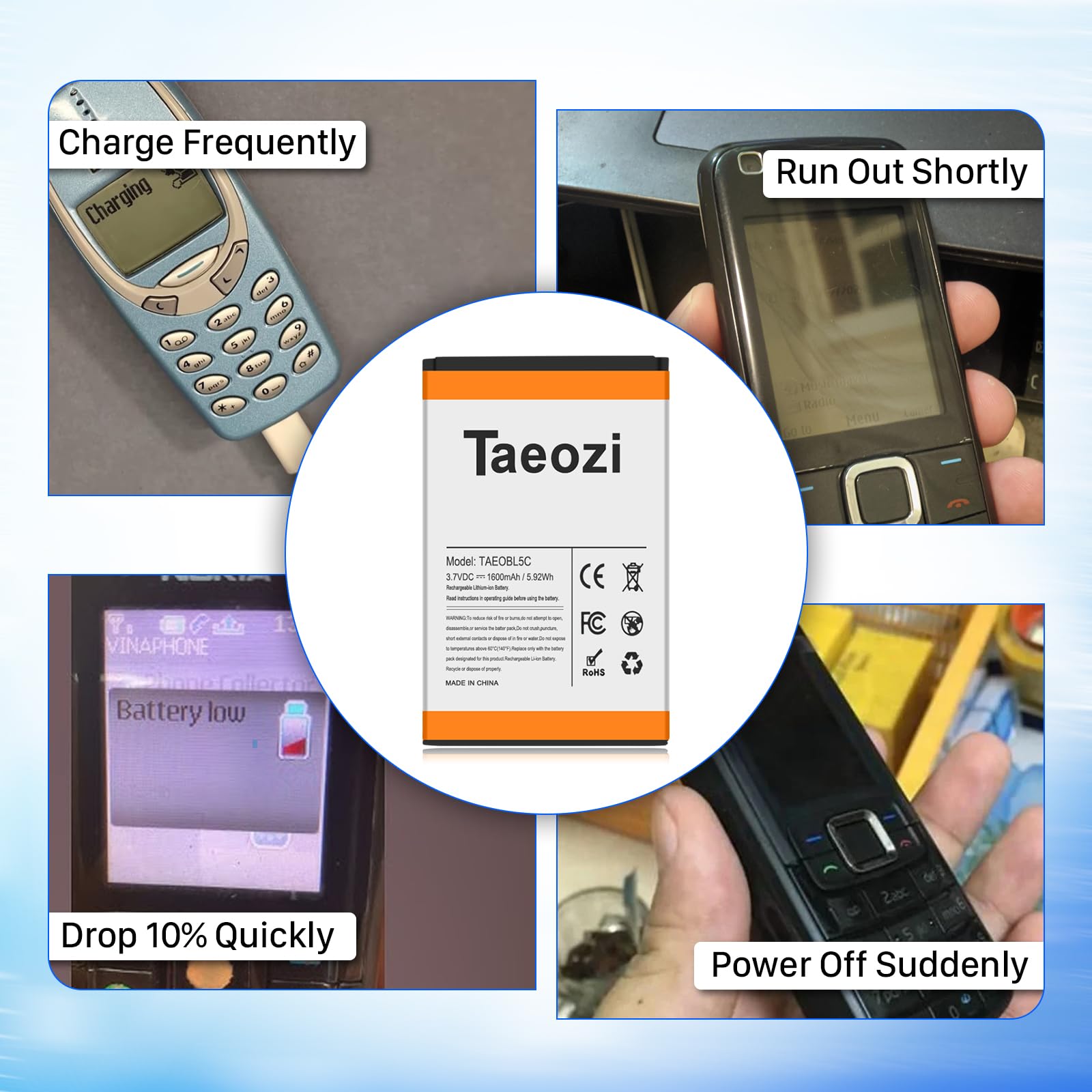 3 sztuki x 1600 mAh BL-5C akumulator + ładowarka litowo-jonowe akumulatory zamienne do Nokia BL-5C telefon komórkowy bl5c radio Backup akumulator