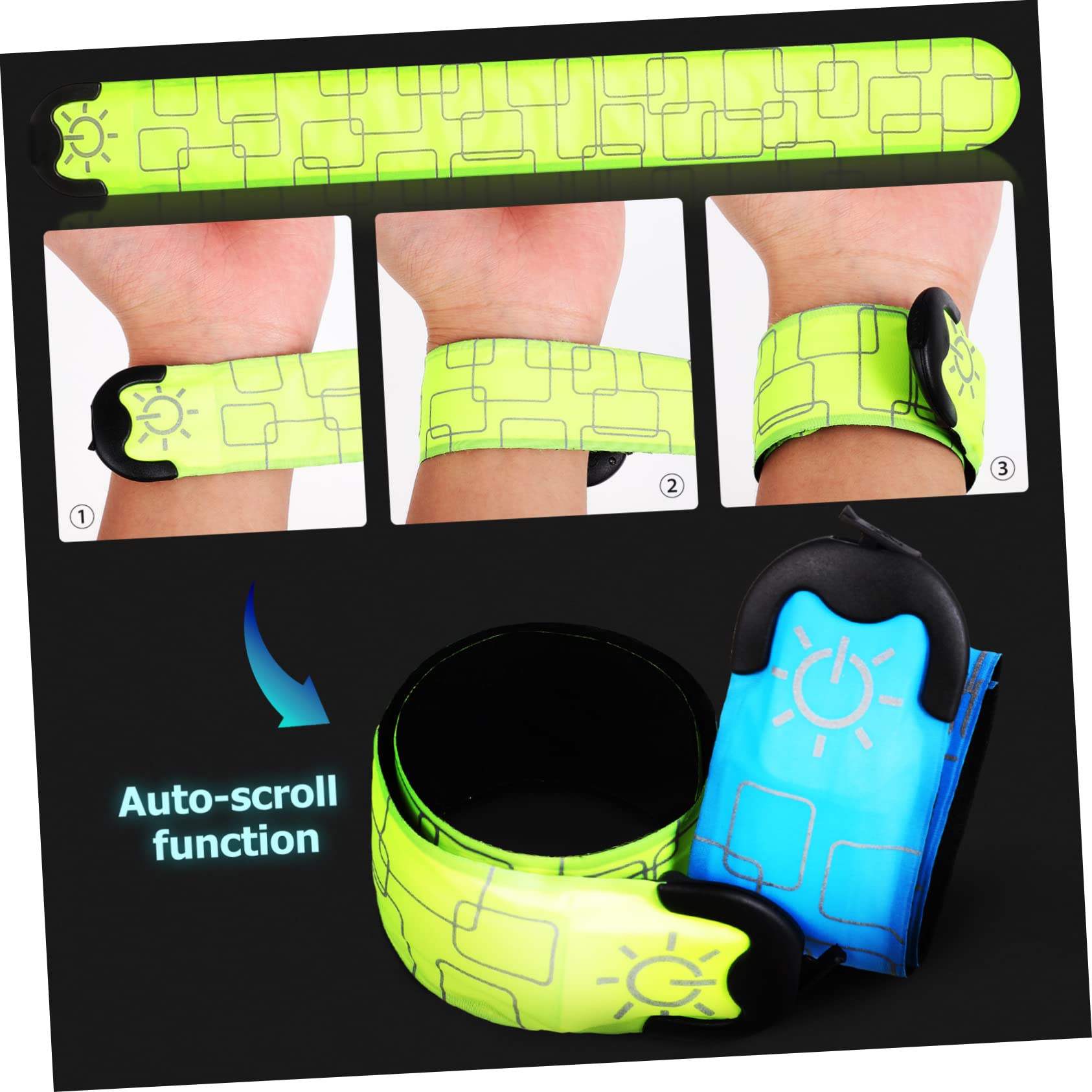 Sosoport Lot De 4 Brassards LED Rechargeables avec Bandes Réfléchissantes pour La Course Nocturne Et Le Cyclisme